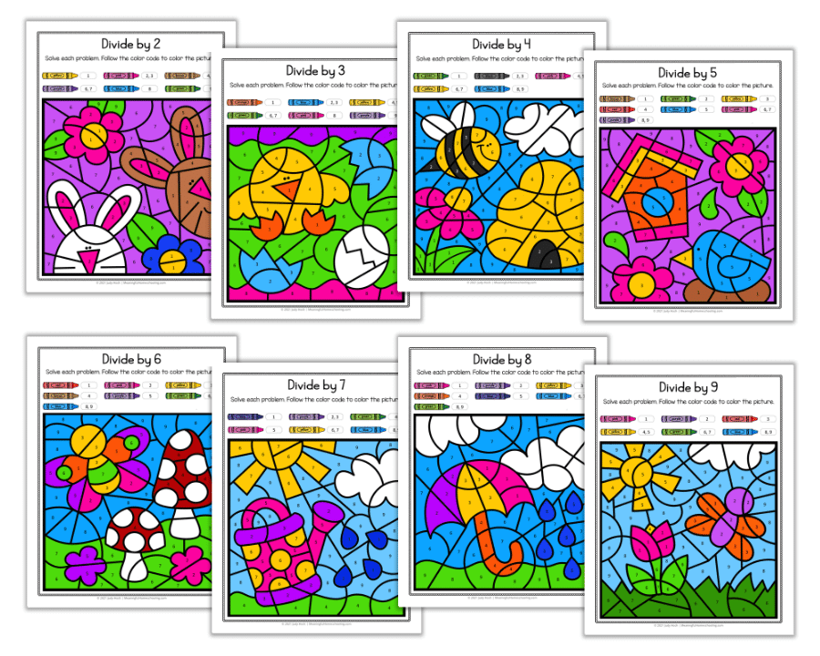 Division coloring worksheets that kids will love meaningful homeschooling