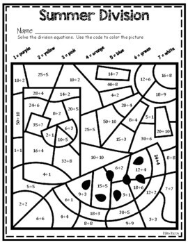 Free division color by number tpt