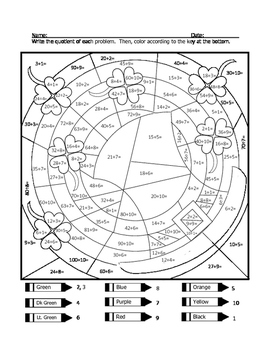 St patricks day division coloring sheet by wisteacher tpt