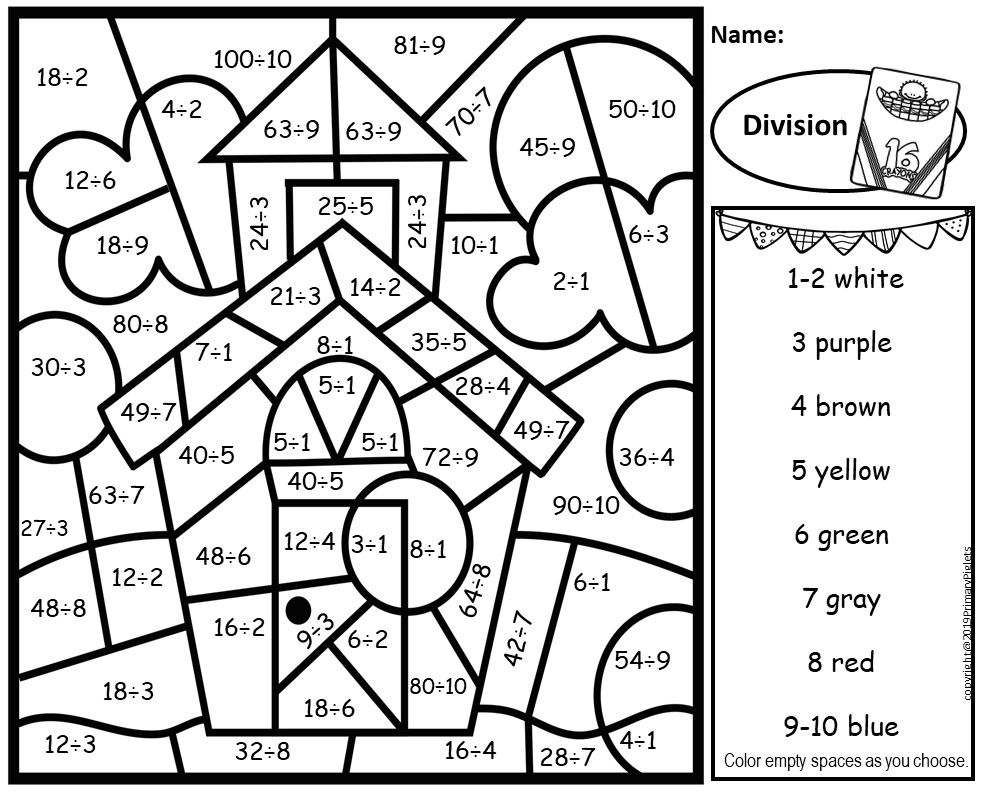 Back to school color by number division facts practice made by teachers