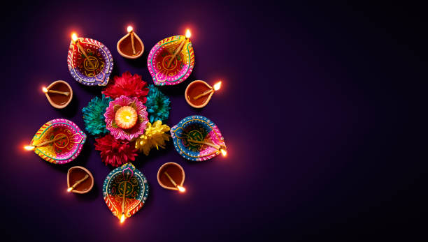 Diwali oil lamp stock photo