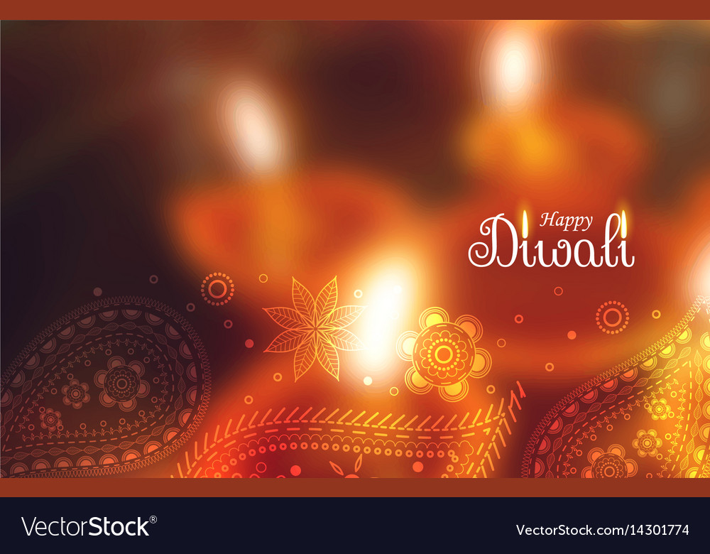 Happy diwali festival wallpaper with paisley vector image