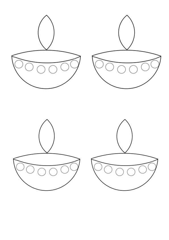 Coloring pages printable diwali diya coloring pages