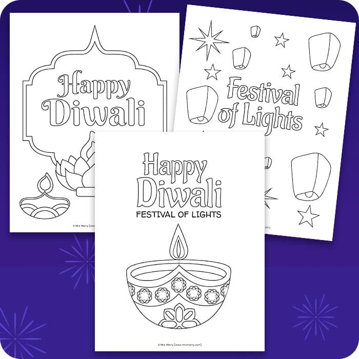 Happy diwali coloring pages printable mrs merry