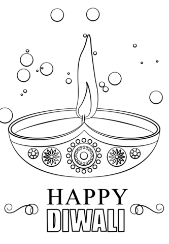 Diwali candle coloring page free printable coloring pages