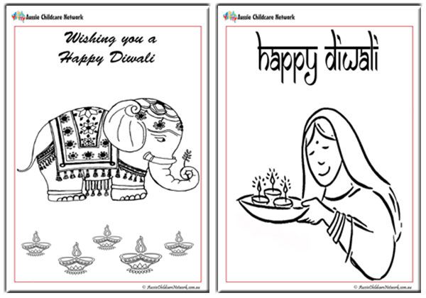 Diwali colouring pages