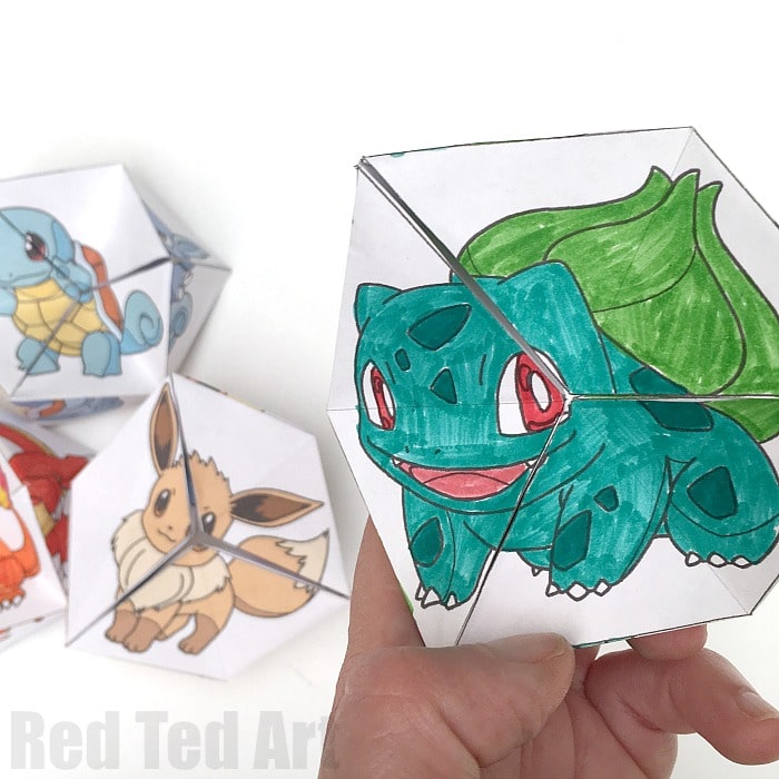 Pokemon evolution diy kaleidoscope paper toy