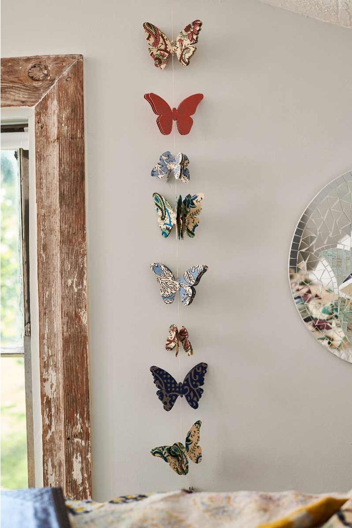 Paper butterflies garland earthbound trading co