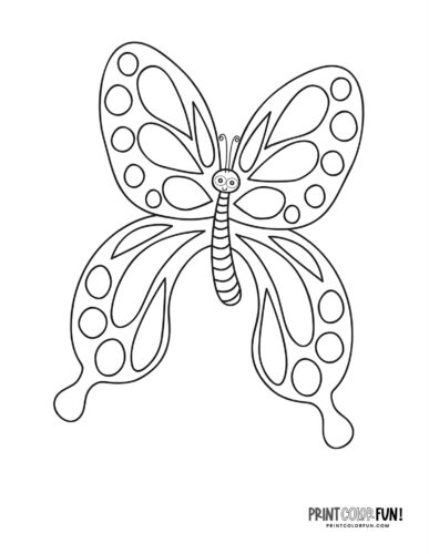 Butterfly coloring pages clipart collection with both easy plex designs at