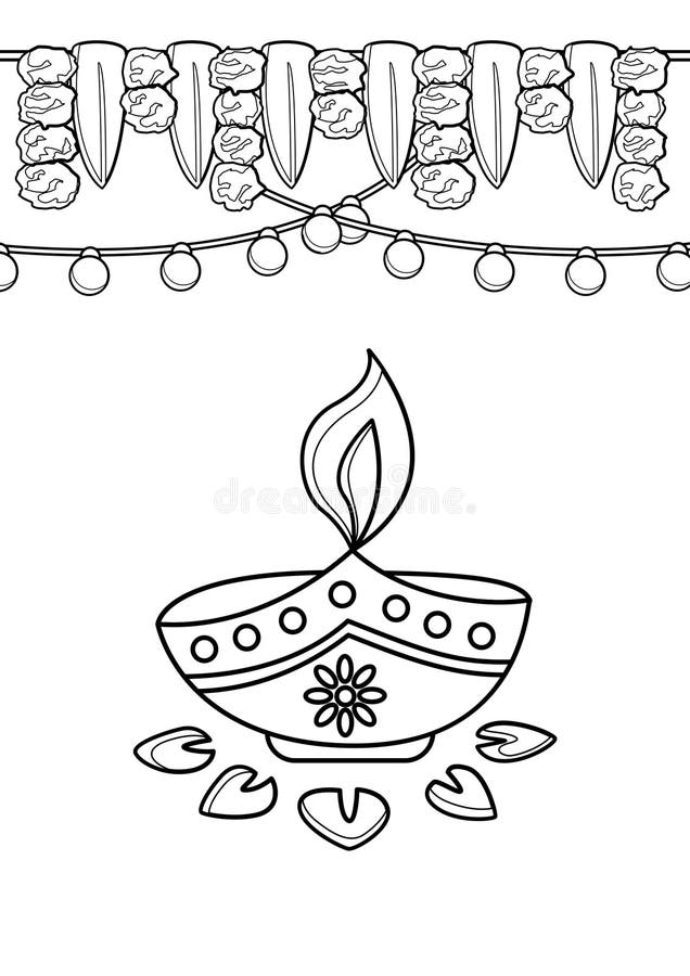 Diwali coloring stock illustrations â diwali coloring stock illustrations vectors clipart