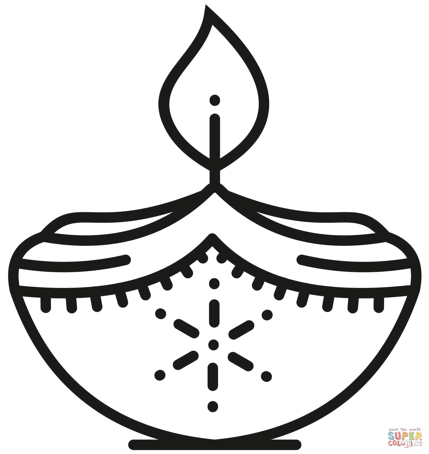 Diya coloring page free printable coloring pages