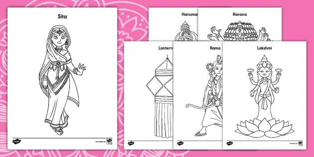 Printable diwali loring pages for kids usa