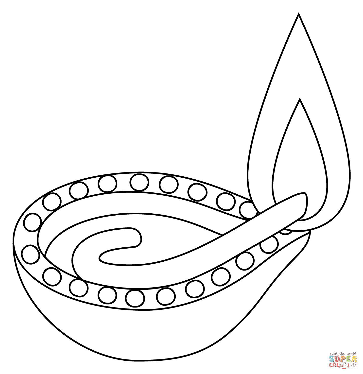 Diya lamp emoji coloring page free printable coloring pages