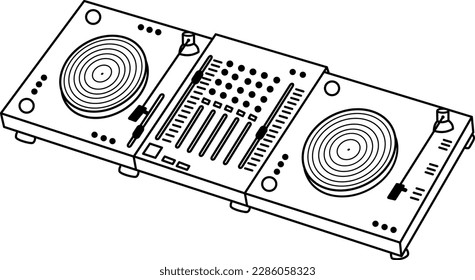 Dj mixer coloring pages vector illustration stock vector royalty free