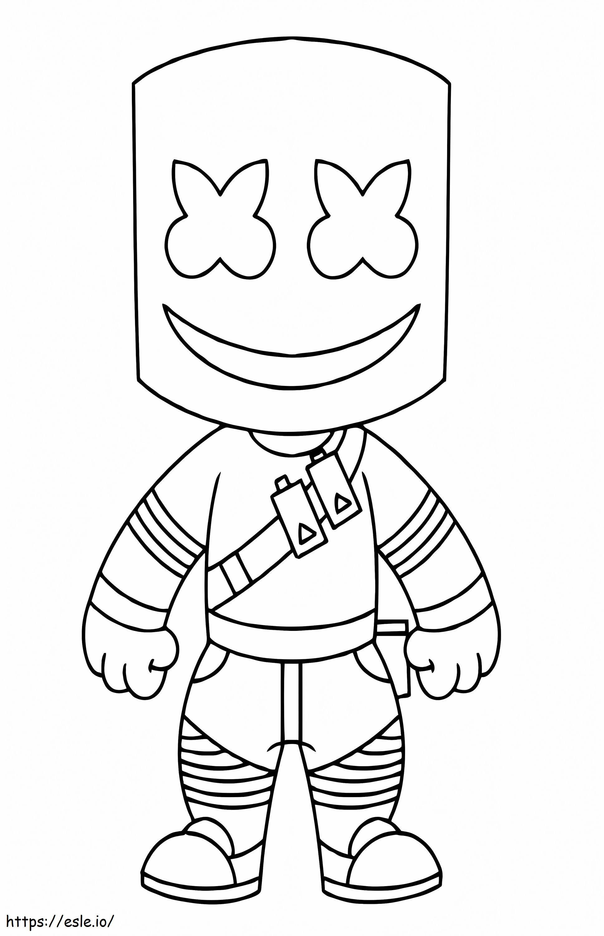 Little marshmello fortnite coloring page