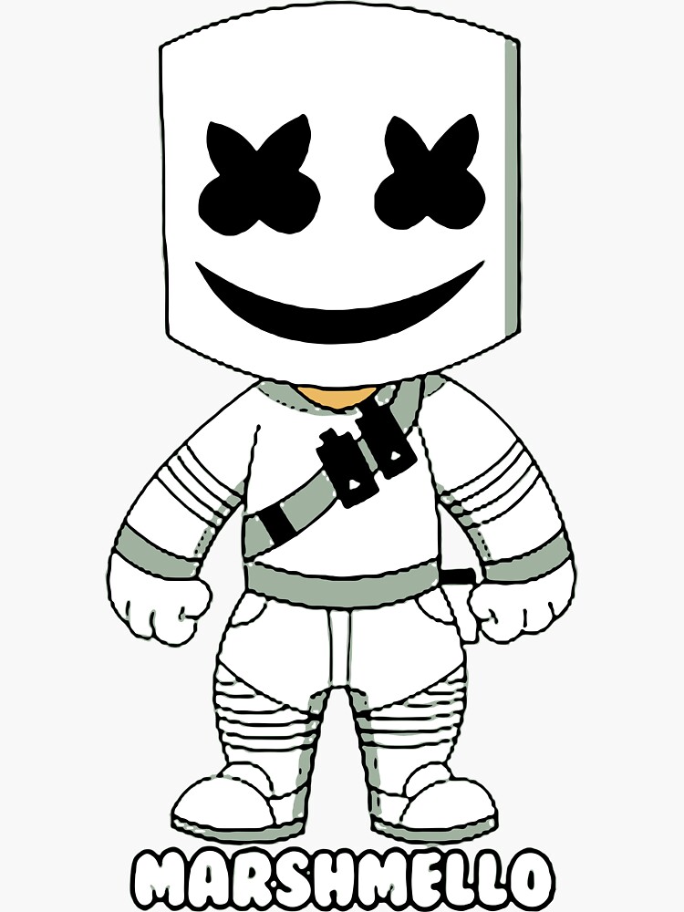 Marshmello dj art sticker for sale by gegewalter