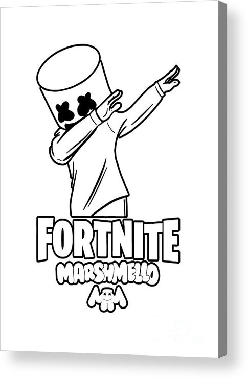 Fortnite marshmello acrylic print by jennifer k tharpe