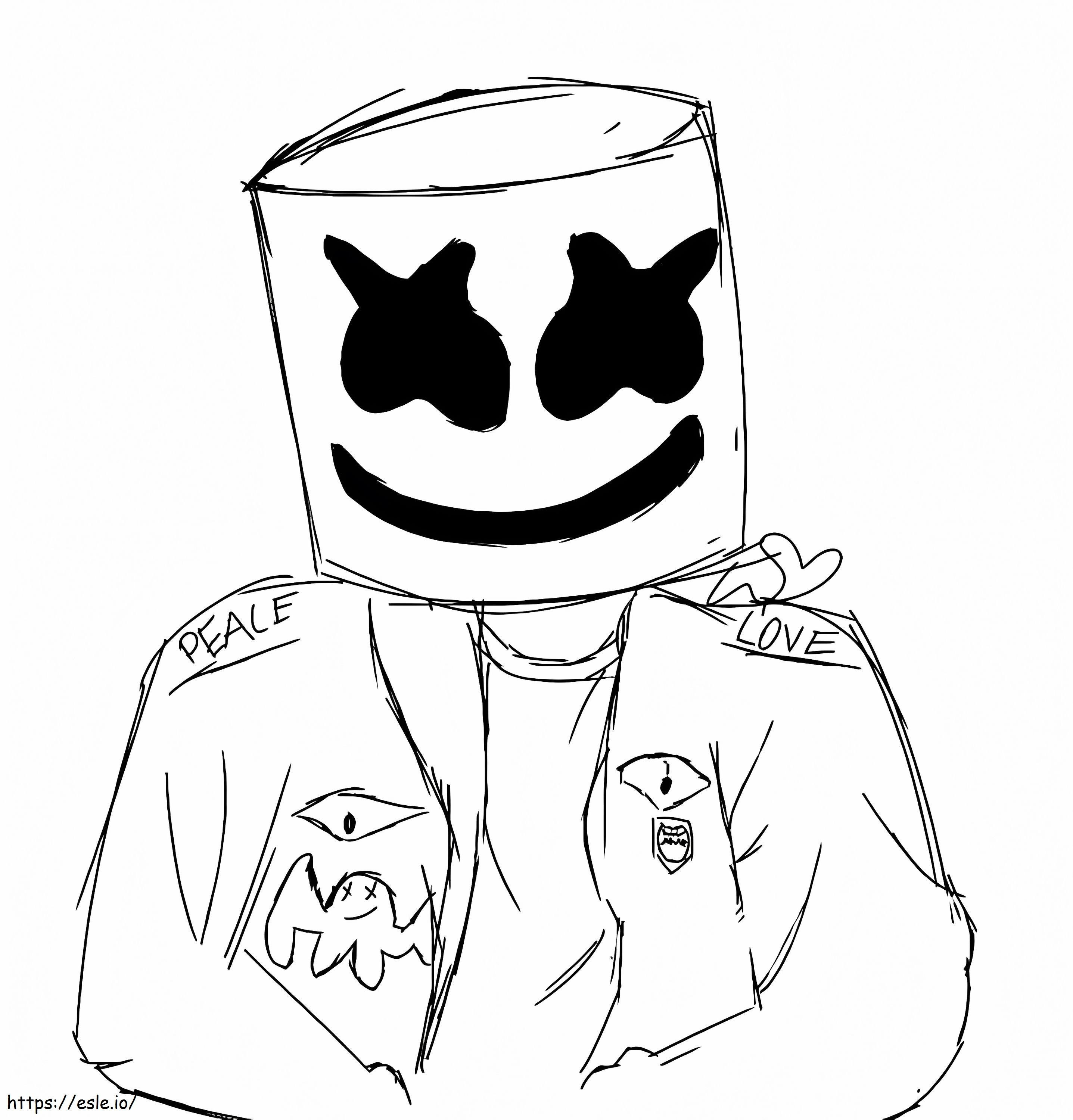 Marshmello fortnite coloring page