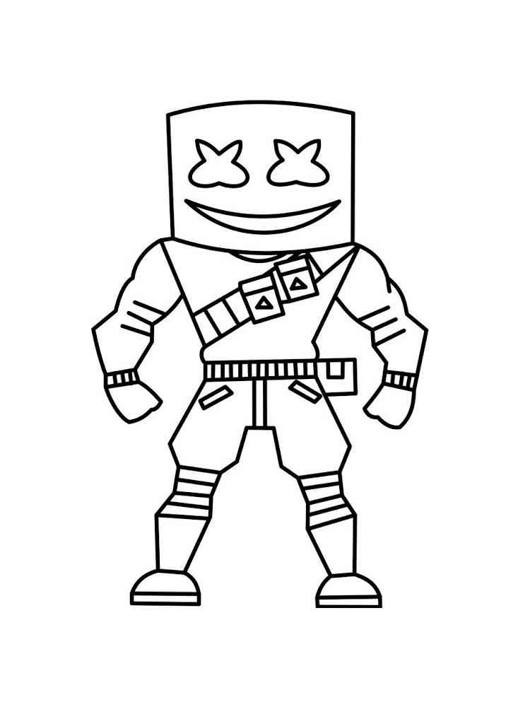 Marshmello fortnite coloring pages