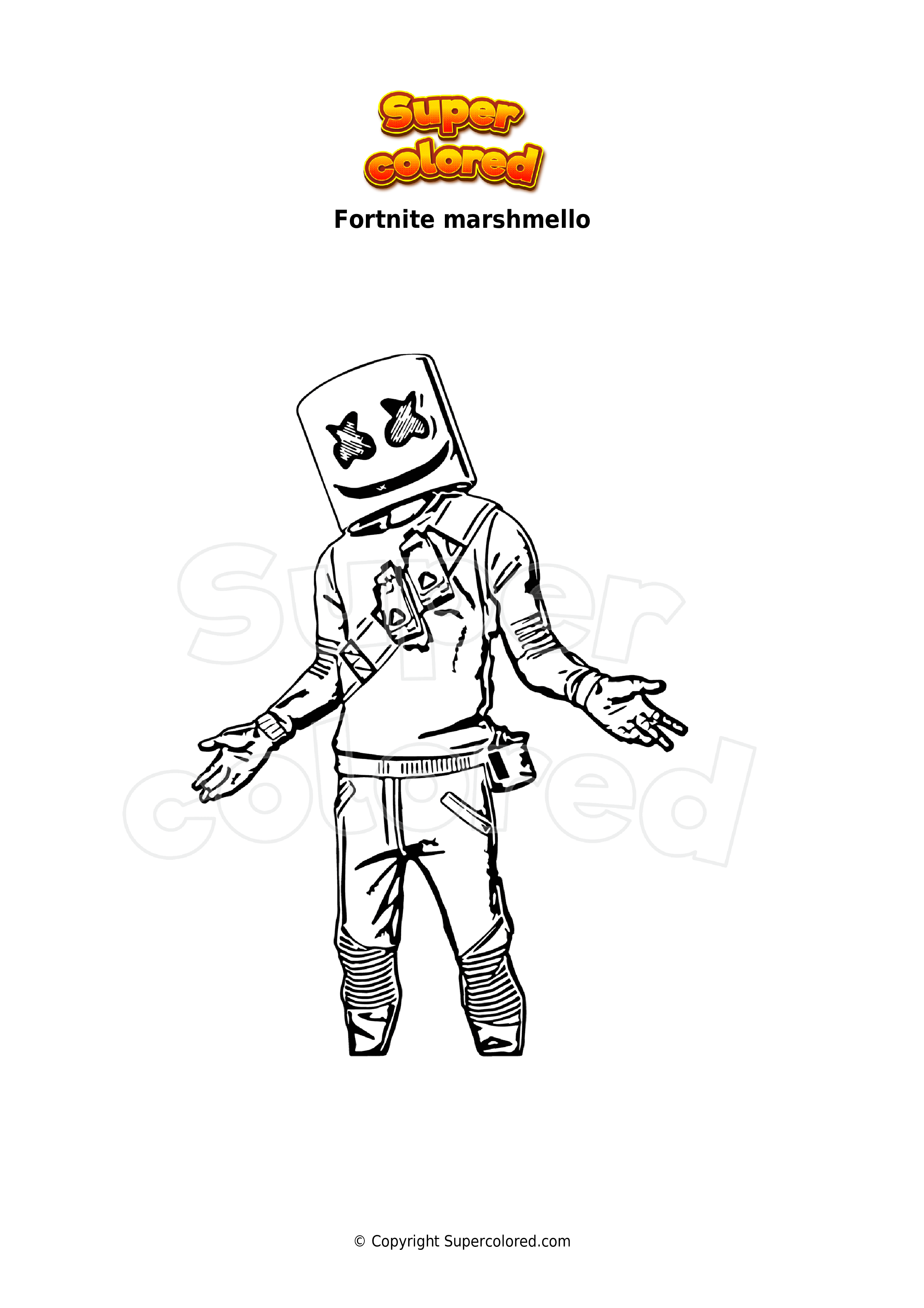 Coloring page fortnite marshmello