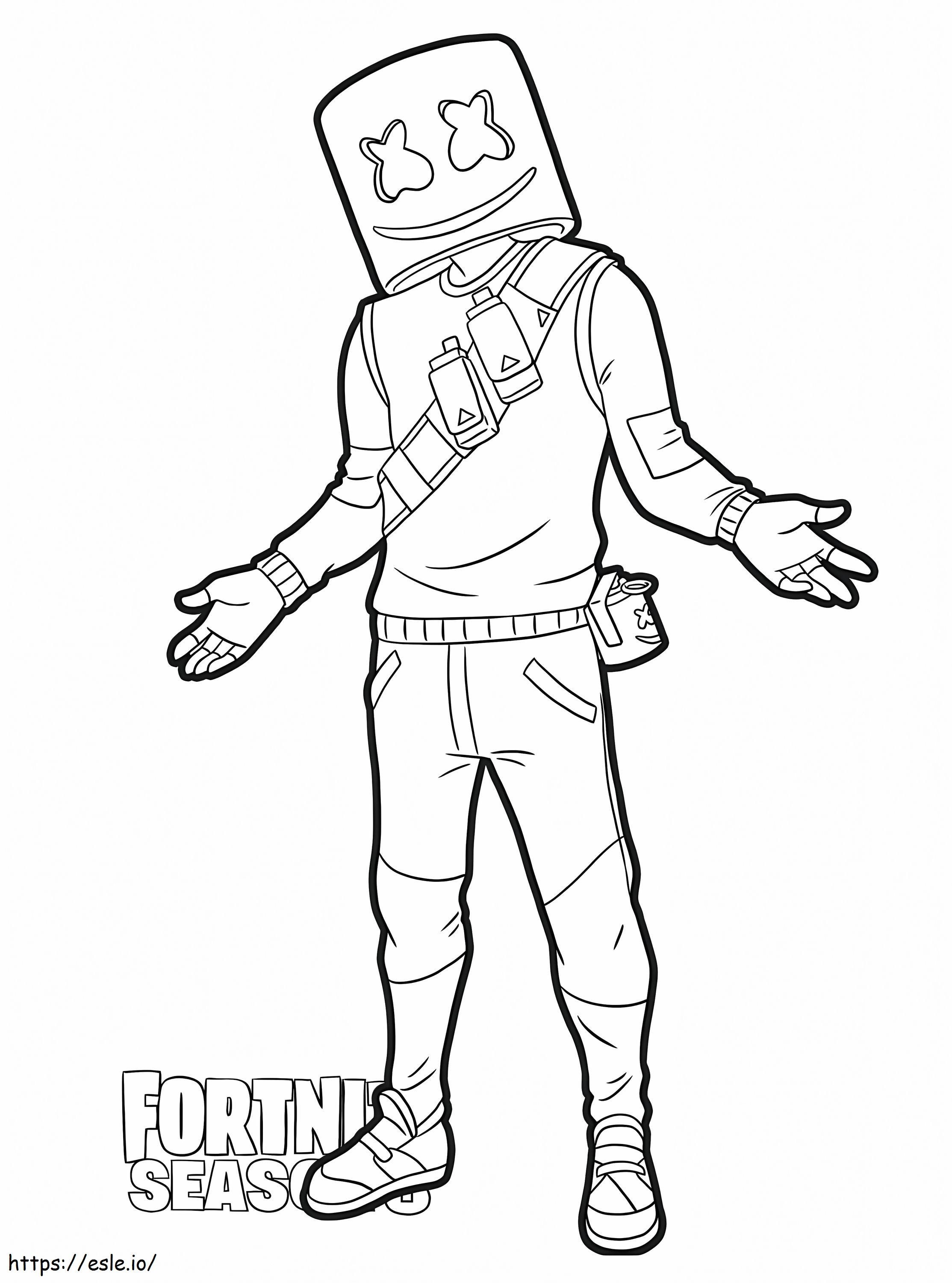 Marshmello fortnite coloring page