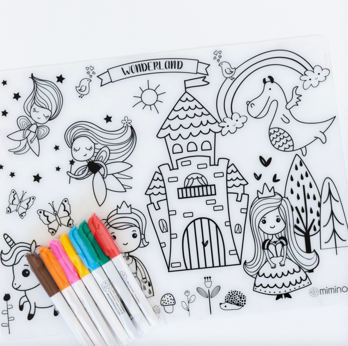 Wonderland reusable coloring table mat