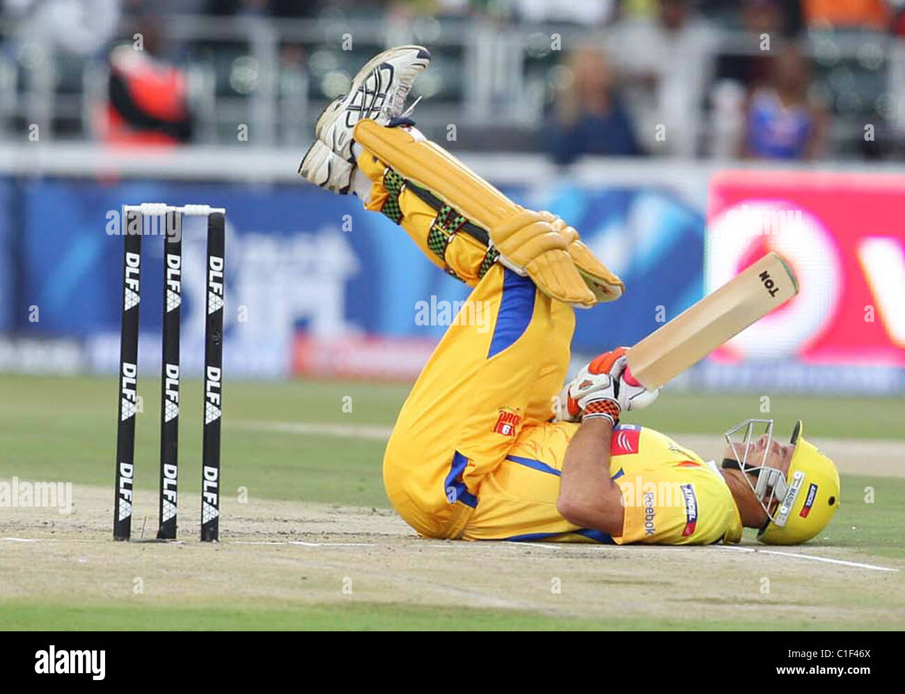 Chennai super kings batsman matthew hayden during the dlf ipl twenty cricket tournament match between the the delhi stock photo