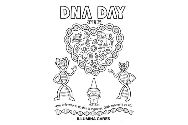 Dna day printable coloring page