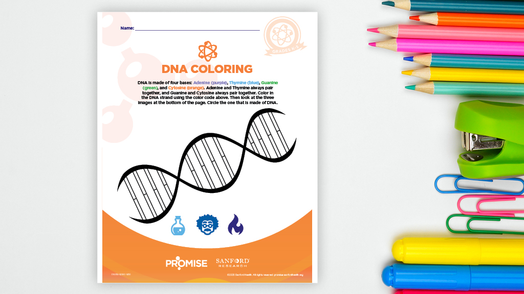 Dna coloring page printable sanford promise