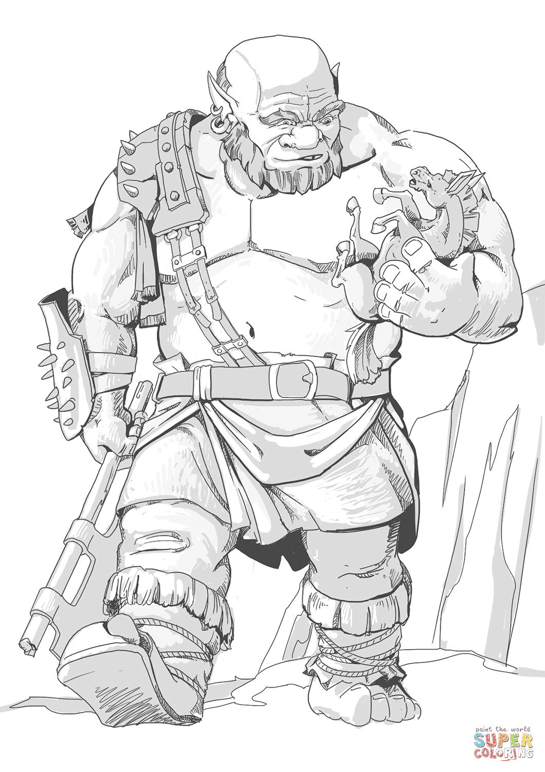 Dnd ogre coloring page free printable coloring pages