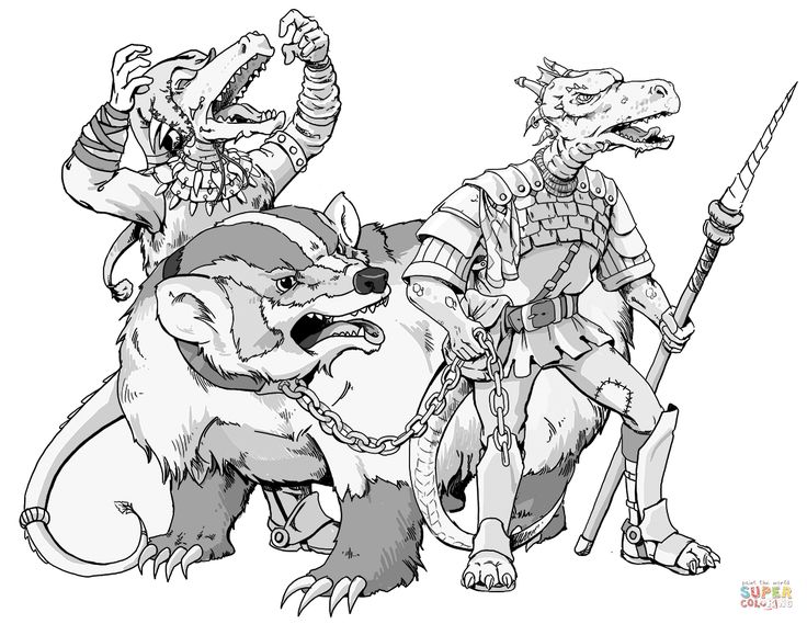 Two dnd kobolds and giant badger super coloring advanced dungeons and dragons dungeons and dragons dungeons and dragons game