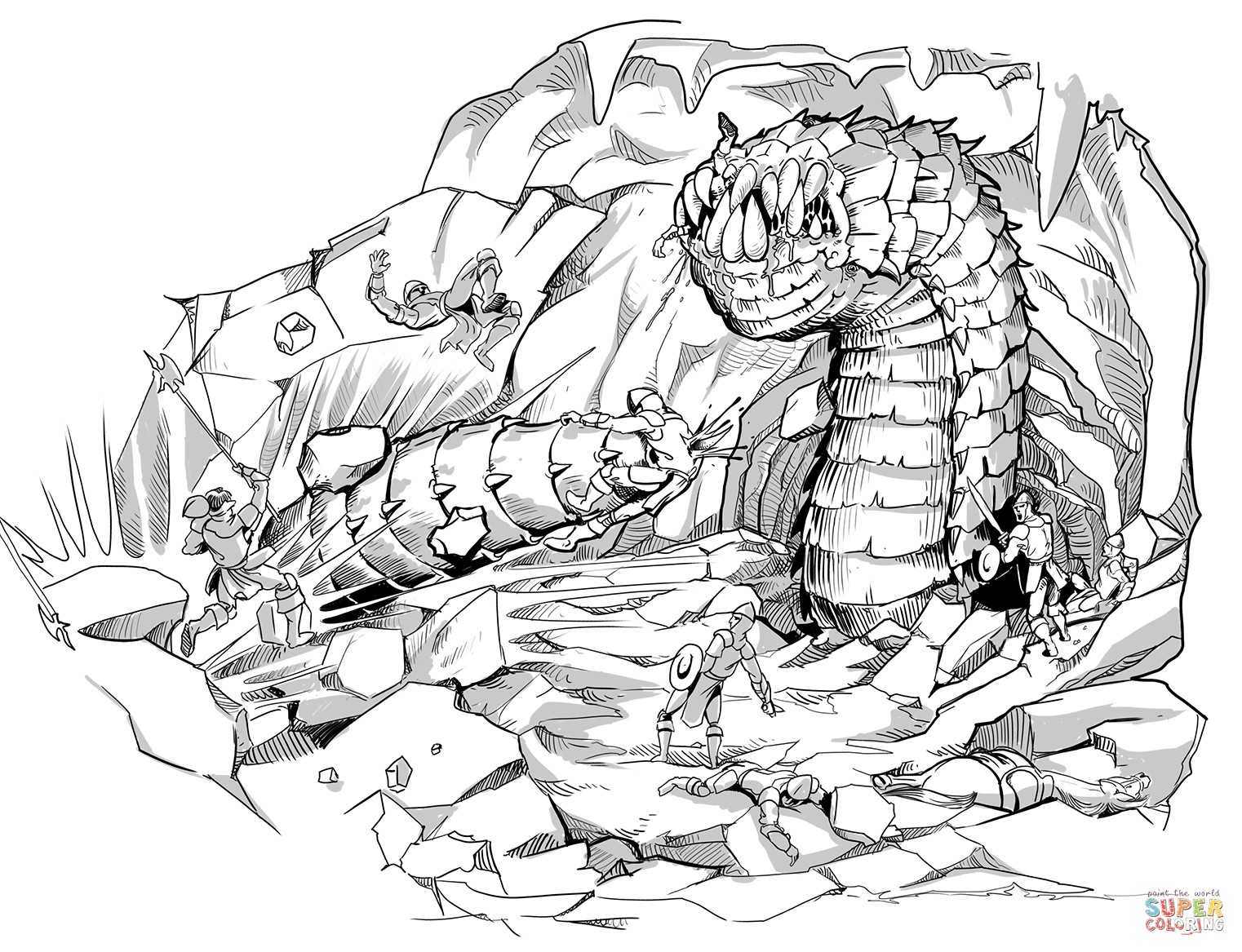 Dnd purpleworm coloring page free printable coloring pages