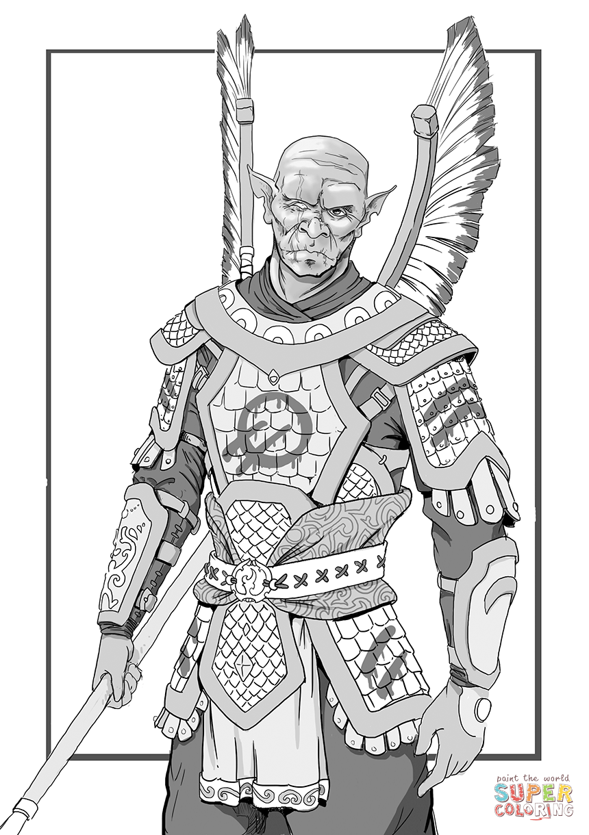 Dungeons and dragons hobgoblin coloring page free printable coloring pages