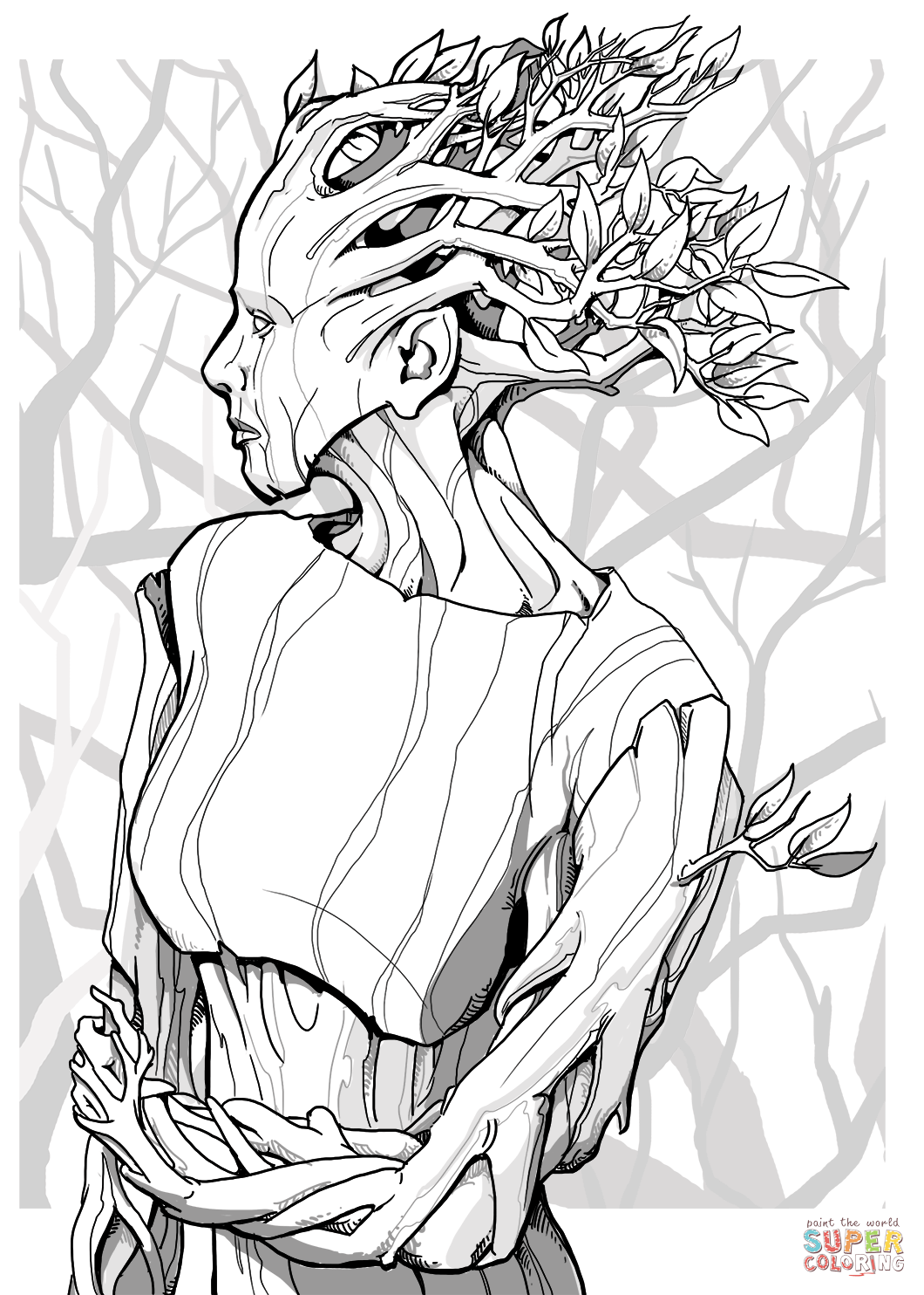 Dryad coloring page free printable coloring pages