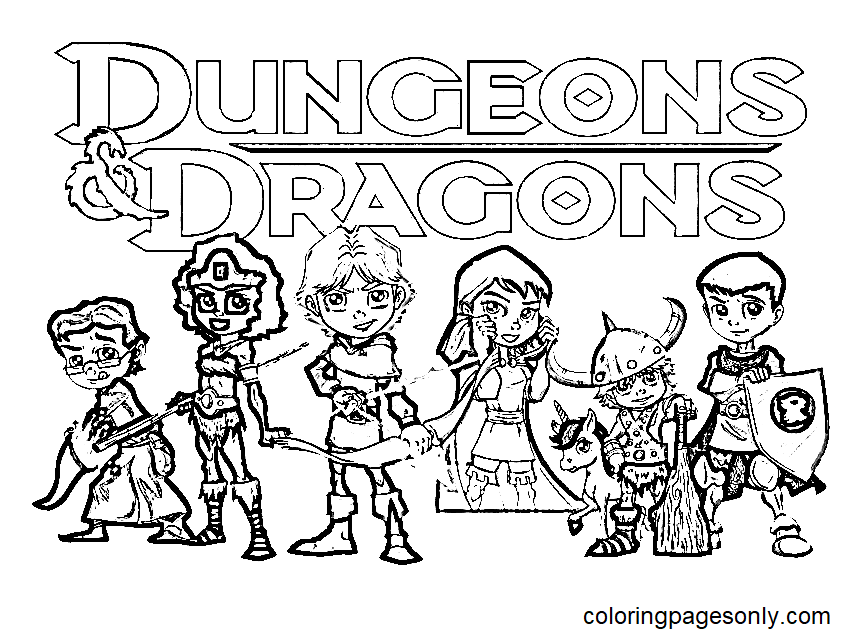 Dungeons dragons coloring pages printable for free download