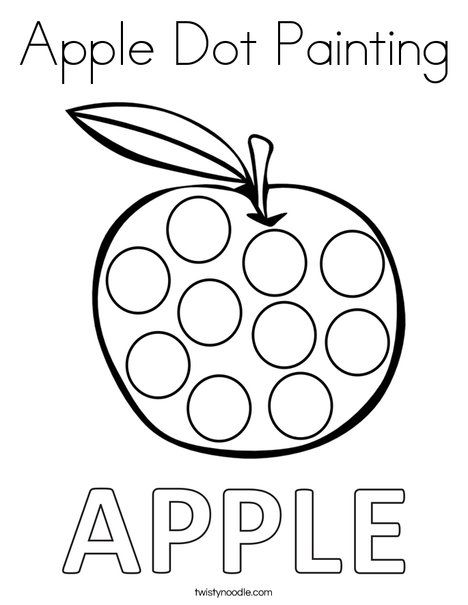 Apple dot painting coloring page