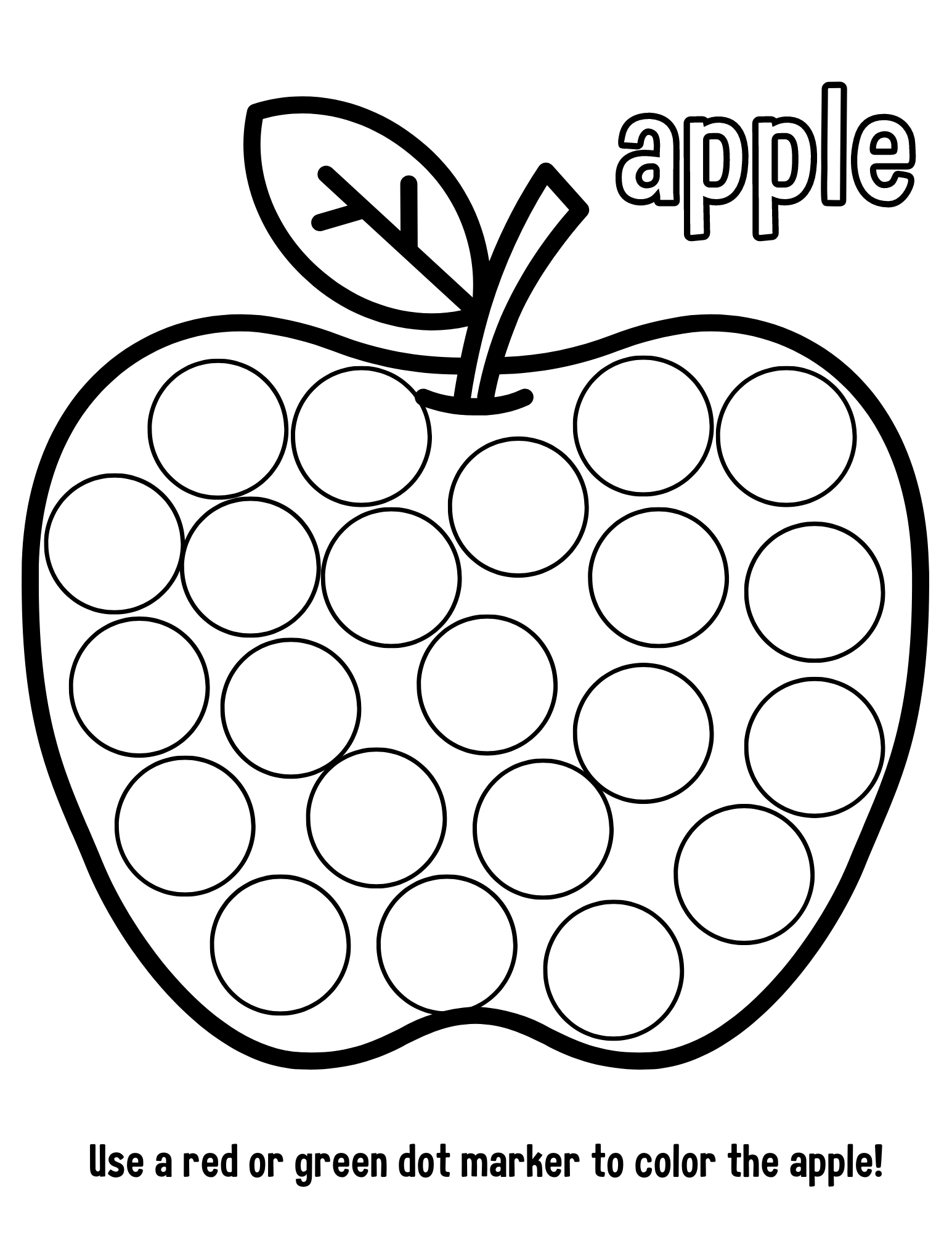 Free apple coloring pages and activities for kids