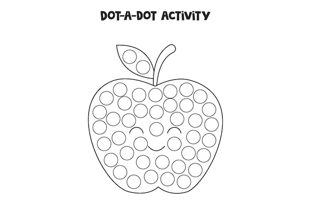 Premium vector dot a dot game for preschool kids cute apple