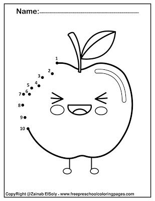 Dot to dot worksheets dot to dot for kids dot to dot coloring pages dot to dot preschool free printâ apple coloring pages food coloring pages abc coloring pages