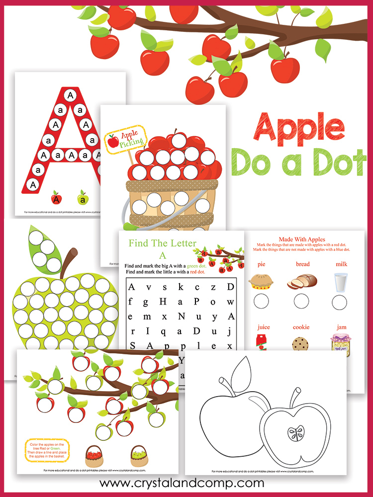 Preschool do a dot printables a is for apple