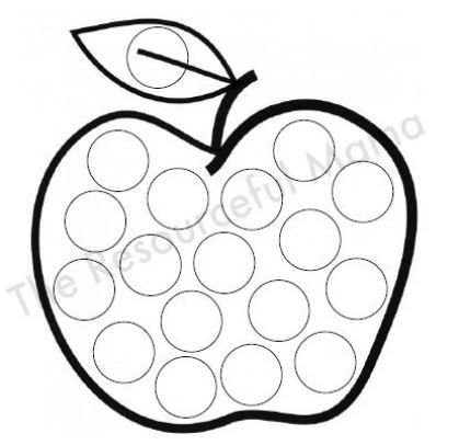 Apple dot painting dot marker printable dot markers dot marker printables dot markers art