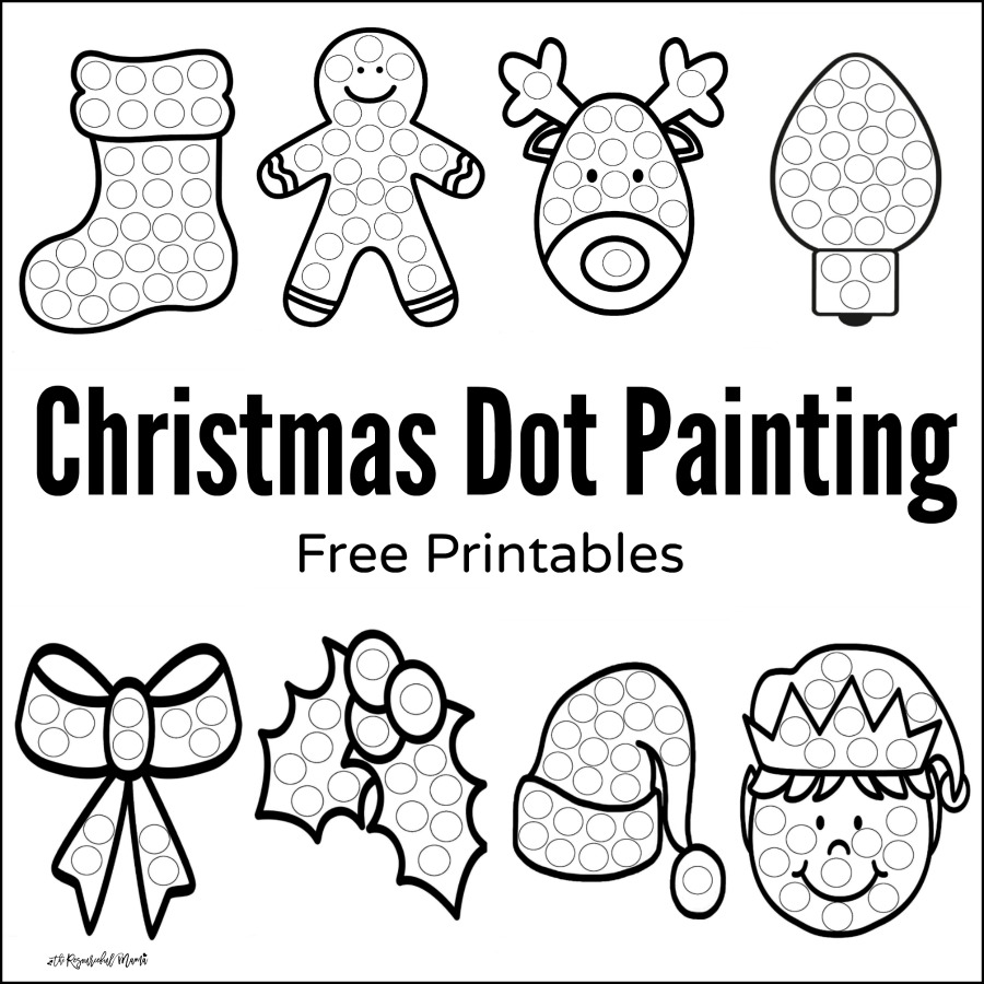 Christmas dot painting free printables