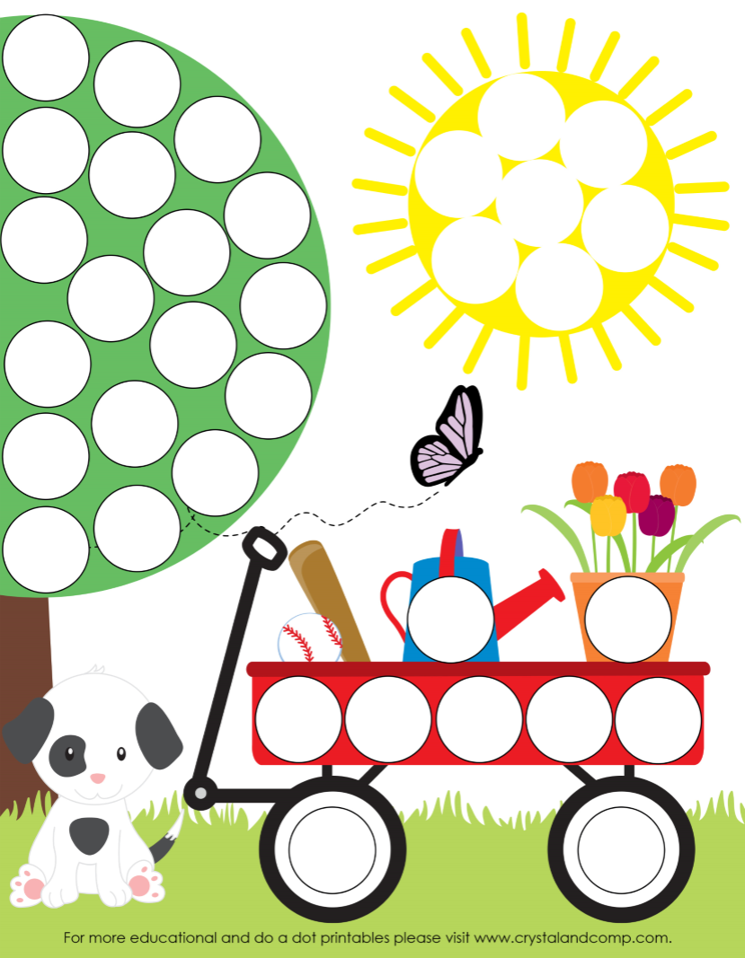 Preschool do a dot printables spring