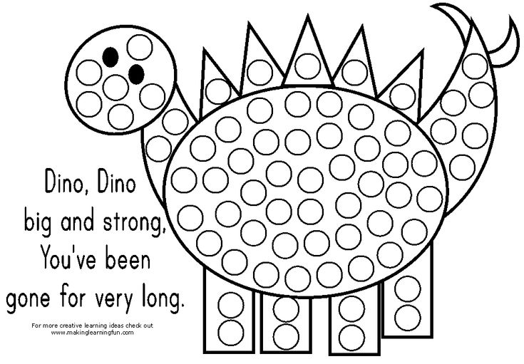 Dino do a dot art coloring page dot marker activities do a dot bingo dauber art