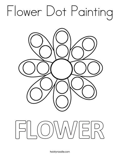 Flower dot painting coloring page