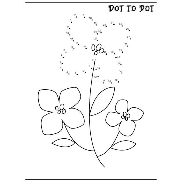 Premium vector flower connect the dots activities