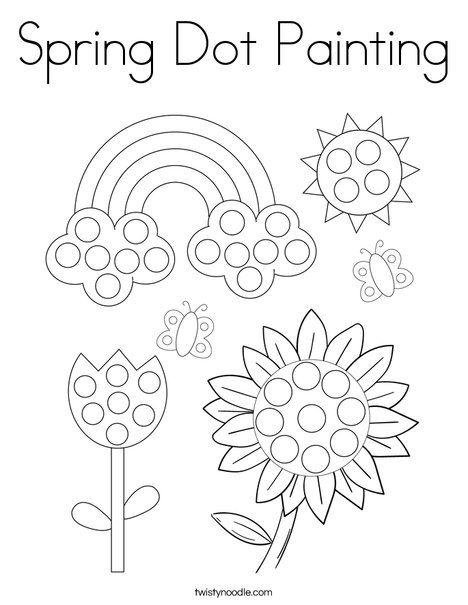 Spring dot painting coloring page