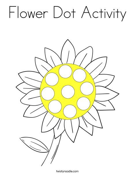 Flower dot activity coloring page