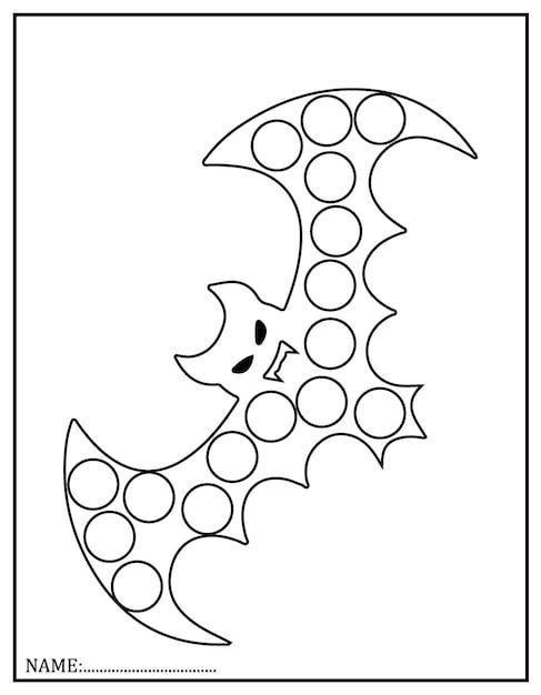 Premium vector halloween dot marker coloring pages for kids