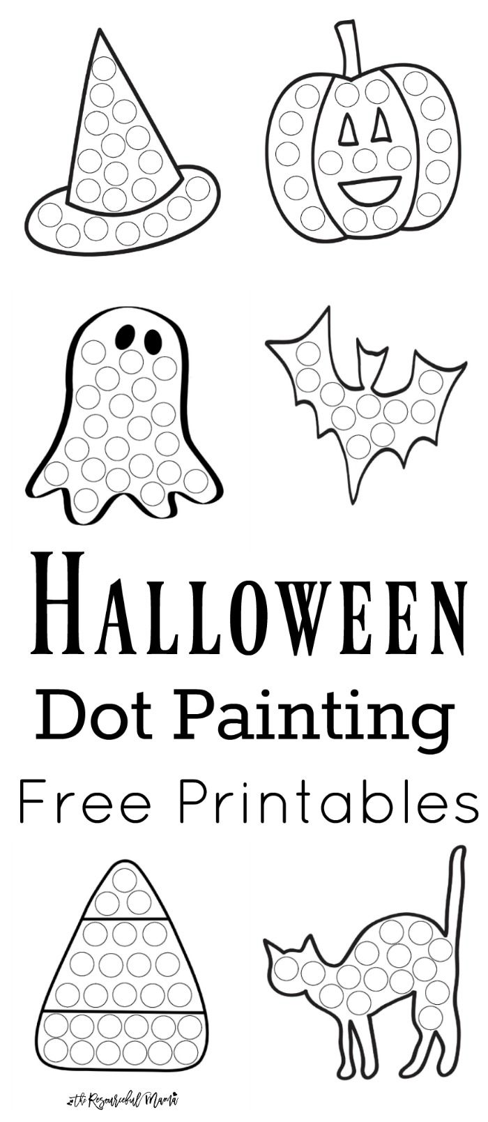 Halloween dot painting free printables halloween preschool halloween school halloween worksheets